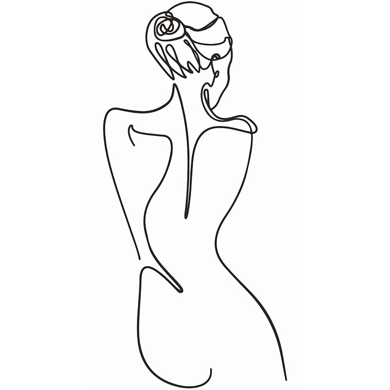 Πίνακας σε καμβά Line Art Nude Back